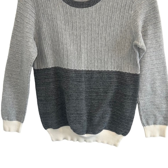 Madewell Crewneck Grey Color Block Sweater L - Picture 5 of 9